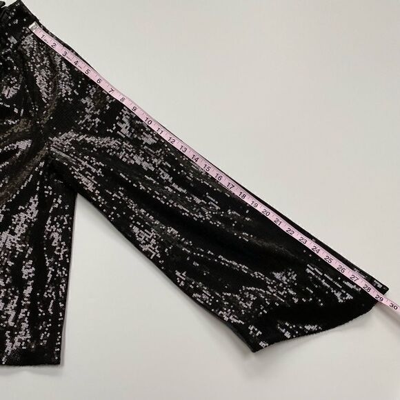 RtA Tennessee Top Black Sequin Long Sleeve Embellished Shirt XS - Picture 15 of 16